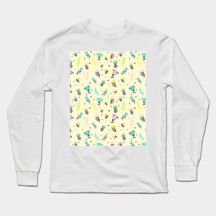 Blue bloom, spring shower of wild flowers Long Sleeve T-Shirt